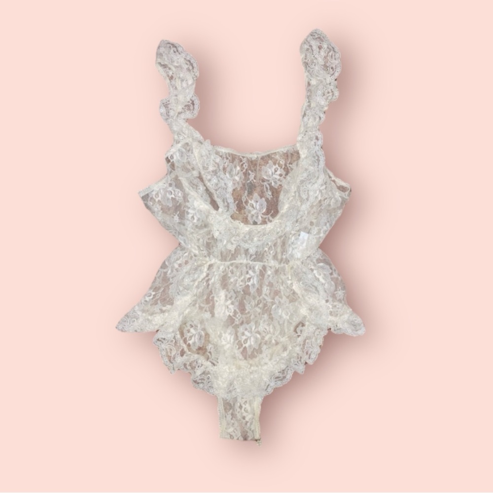 Vintage White Lace Teddy Bodysuit